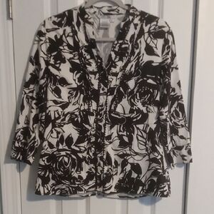 Fred David Black and White Button Down Shirt